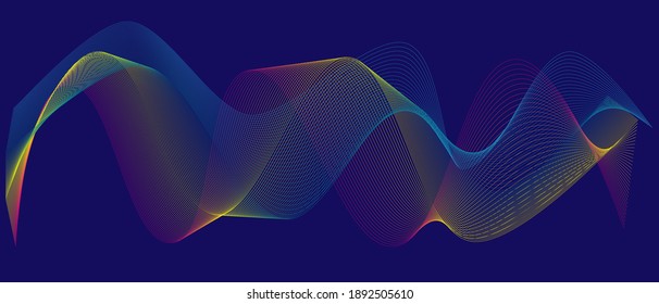 Resumen del elemento de línea geométrica gradiente de onda Adecuado para decorar sitio web, Berner, publicidad de señalización - ilustración vectorial.
