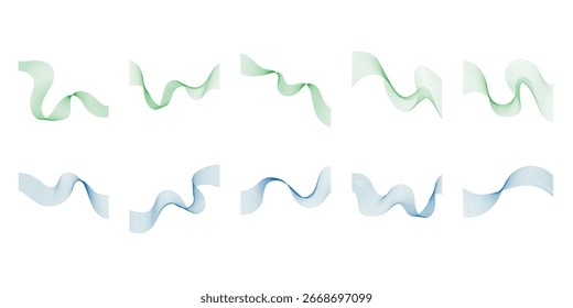 Coleção de linhas de gradiente de onda abstrata