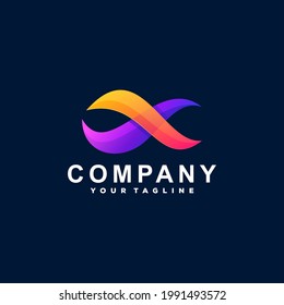 abstract wave gradient logo design