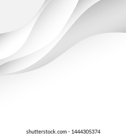 Abstract wave gray color concept background design vector illustration with space on beside for text.