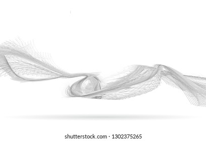 abstract wave gray thin curved lines graphic background for design  with  wavy halftone dots