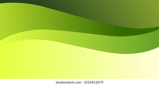 Abstract wave green banner background, green background