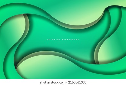 Abstract wave green colors background vector