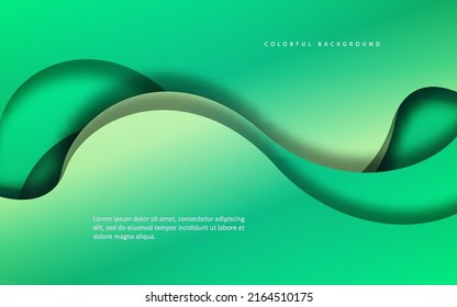 Abstract wave green colors background vector