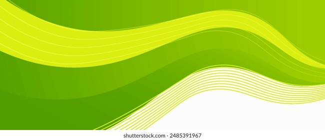 Abstract wave green and white banner background
