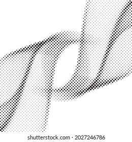 Fondo de media tonalidad de la onda abstracta. Ilustración vectorial de medio tono de gradiente moderno. Arte de punto de semitono en blanco y negro.