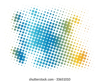 Abstract wave halftone background with rainbow color