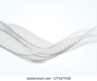 Abstract wave halftone background. Vector wave halftone black design.