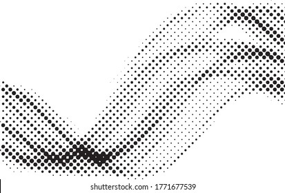 Fondo de media tonalidad de la onda abstracta. Diseño negro de semitono de ondas vectoriales.
