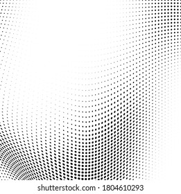 Abstract wave halftone black   white  Monochrome texture for printing badges  posters    business cards  Vintage pattern dots randomly arranged