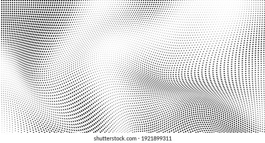 Abstract wave halftone black