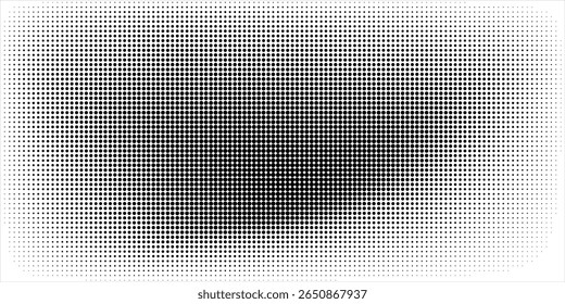 Medio tono de onda Abstractas en blanco y negro. Textura monocromática para imprimir en insignias, carteles y tarjetas de visita. Patrón de Antiguas de puntos ordenados aleatoriamente