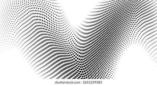 Medio tono de onda Abstractas en blanco y negro. Textura monocromática para imprimir en insignias, carteles y tarjetas de visita. eps10. modern