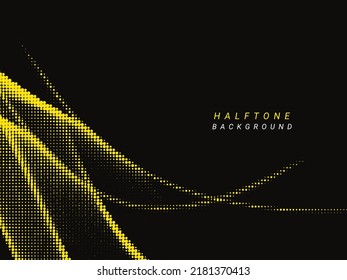 Abstract wave halftone flowing line background vector
