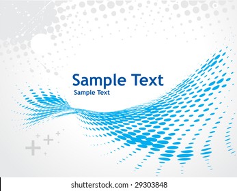 Abstract wave halftone line background with sample text background
