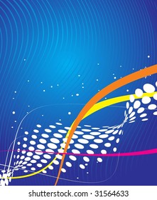 Abstract wave halftone line background