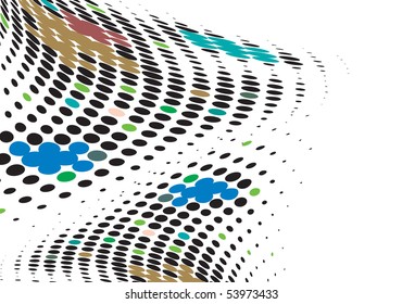 Abstract wave halftone line background with sample text background , vector illustration.