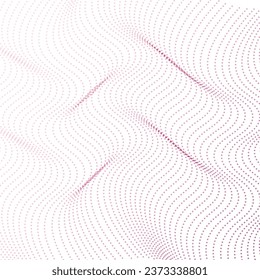 Abstract wave halftone pattern. Monochrome texture for printing on badges, posters, and business cards. Vintage pattern of dots randomly arranged