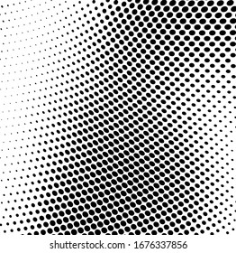 Abstract wave halftone texture. Black dots on a white background. Template for printing on fabric, wrapping paper