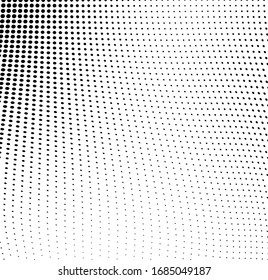 Abstract wave halftone texture. Black dots on a white background. Template for printing on fabric, wrapping paper