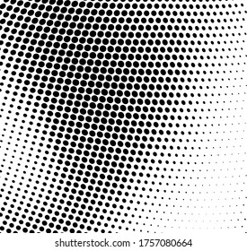 Abstract wave halftone texture. Black dots on a white background. Template for printing on fabric, wrapping paper