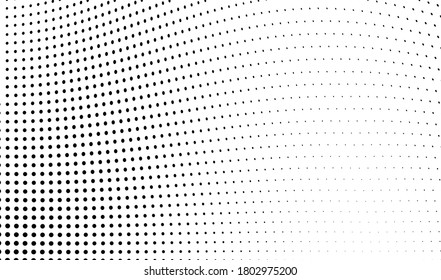 Abstract wave halftone texture. Black dots on a white background. Template for printing on fabric, wrapping paper