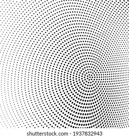 Abstract wave halftone texture. Black dots on a white background. Template for printing on fabric, wrapping paper