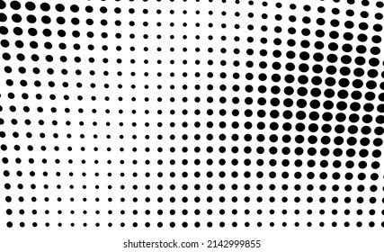 Abstract wave halftone texture. Black dots on a white background. Template for printing on fabric, wrapping paper