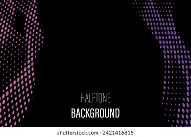 Abstract wave halftone texture for printing on badges, posters, and business cards. Modern pattern of dots 