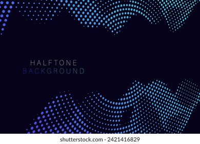 Abstract wave halftone texture for printing on badges, posters, and business cards. Modern pattern of dots 