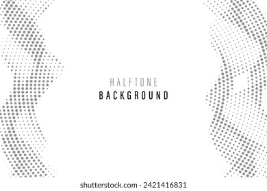 Abstract wave halftone texture for printing on badges, posters, and business cards. Modern pattern of dots 