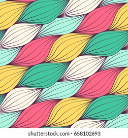 Abstract wave hand drawn print. Vector wavy seamless pattern.