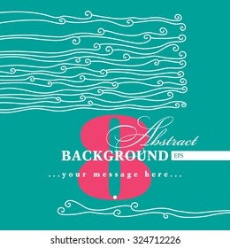 abstract wave hand-drawn background, waves card