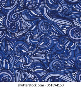 abstract wave hand-drawn pattern. seamless texture. wave background