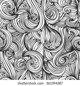 abstract wave hand-drawn pattern. seamless texture. wave background