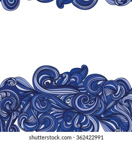 abstract wave hand-drawn pattern. seamless texture. wave background