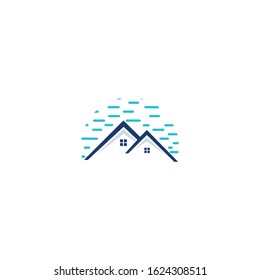 Abstract Wave And House Home Logo Design. Creative & Modern Beach property logo design.