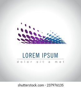 Abstract wave icon, vector illustration