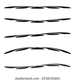 Abstract wave icons. Curved line symbols. Decorative flowing shapes. Minimalistic design elements.