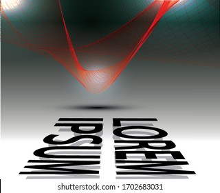 Abstract wave image background red