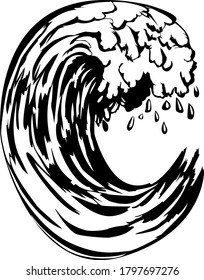 
abstract wave image black and white vector image