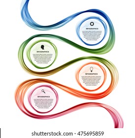 Abstract wave infographics design template. Vector illustration. 