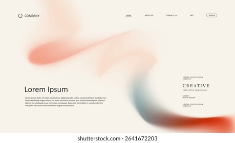 Abstract wave of landing page. fluid gradient website design