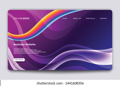 Abstract wave landing page template, Virtual reality concept, Web page design templates, Modern vector concept design for internet marketing template.