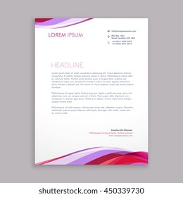 Abstract Wave Letterhead Design