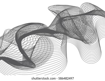 Abstract wave line 3d background black colour