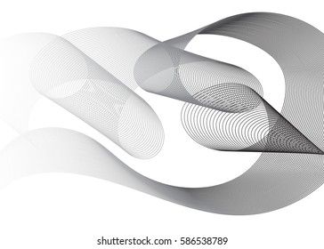Abstract wave line 3d background black and white colour