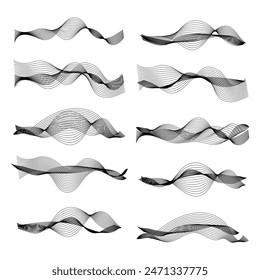 Abstract Wave Line Art Collection