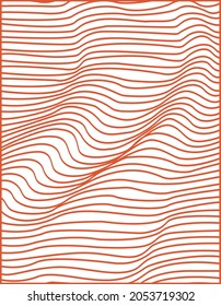 Abstract Wave line art drawing vector illustration isolated on white background.