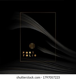 Abstract wave line art text poster, vector illustration Design.